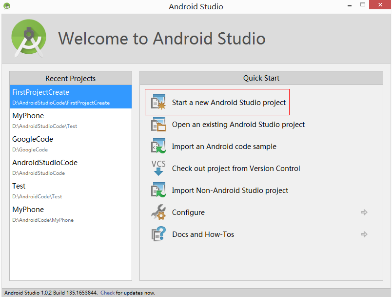 Android Studio体验(二)--创建项目和Genymotion试用