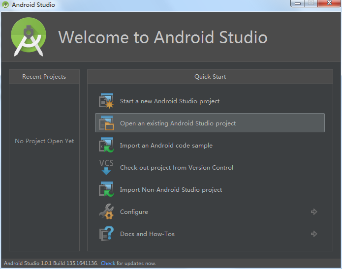 【Android Studio使用教程1】Android Studio导入项目的几种方法