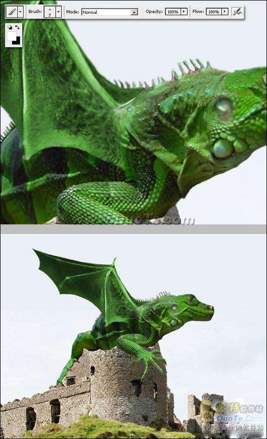 Photoshop教程:合成打造超酷翼龙再现场景