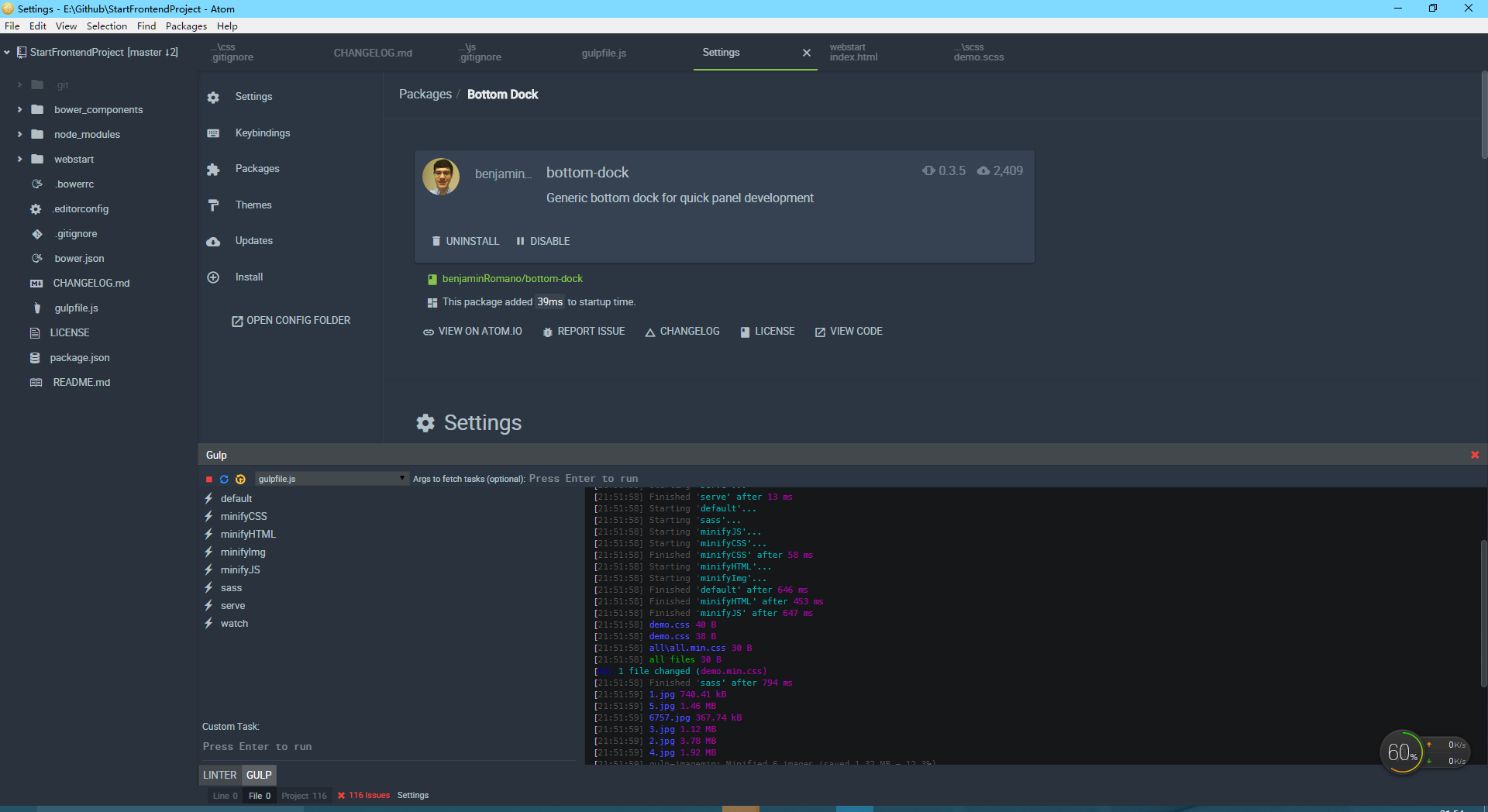 Atom Atom 内运行 gulp 的实现方法