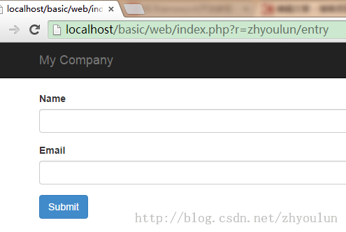 Yii Framework2.0开发教程(2)使用表单Form